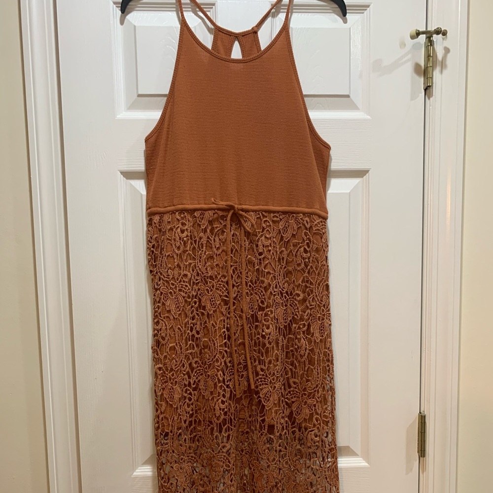 Sleeveless Dress with Overlay